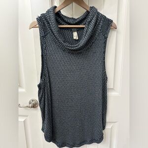 We The Free Green Timber Cowl Neck Sleeveless Sweater Rayon Blend L Lightweight
